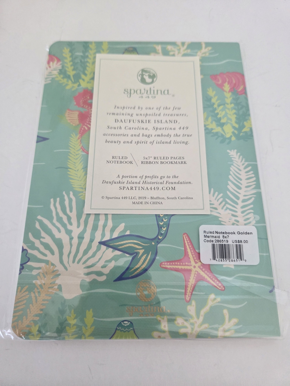 NWT Spartina 449 Sea Life Turquoise Pink Green Office Folder & Notebooks Set - Picture 3 of 6
